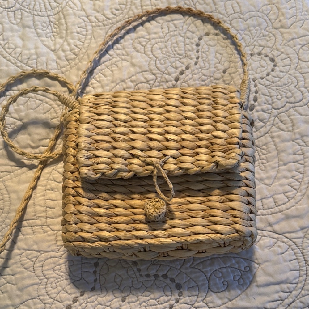 J. Jill Natural Woven Crossbody Bag
